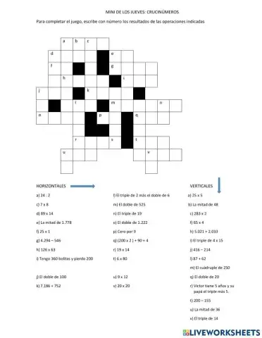 Crucinúmeros Quinto