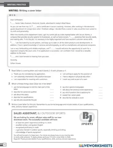 Cover letter  - hw