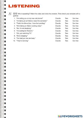 Listening P. Continuous 2