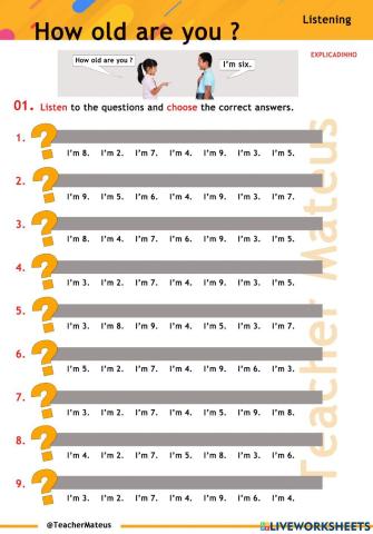 FF 1 - Unit 0 - How old are you ? - Listening