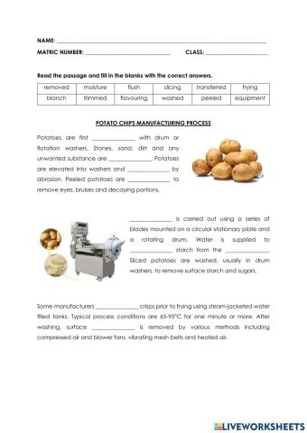 Potato Chips Manufacturing Process