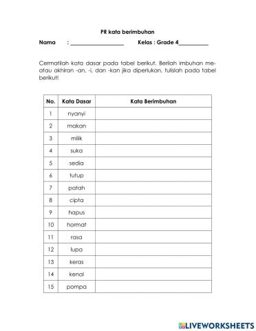 PR Kata Berimbuhan