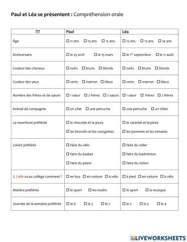 Comprehension orale