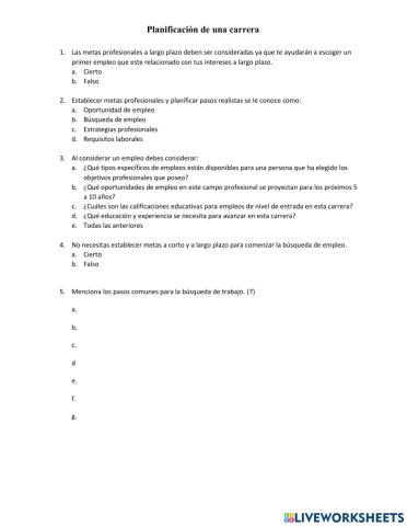 Planificación de una carrera