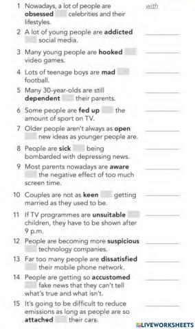 Adjectives with prepositions EF 5