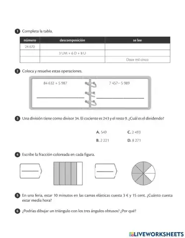 Evaluación final tercero-Evaluación inicial cuarto de primaria matemáticas