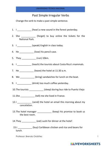 Past Simple- Irregular Verbs