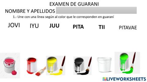 Guarani colores .numeros