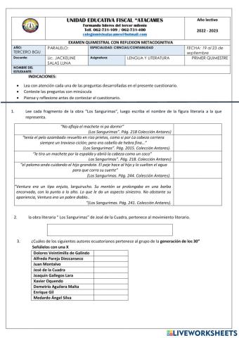 Evaluacion lengua y literatura