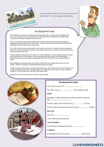 Hotel reading comprehension