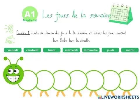 Les jours de la semaine