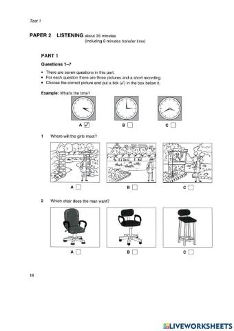 PET 2 listening - Transcript