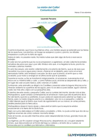 La misión del Colibrí
