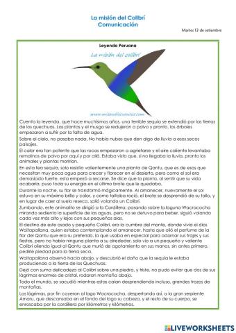 La misión del Colibrí