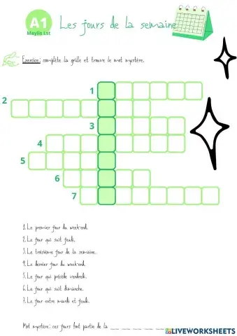 Les jours de la semaine