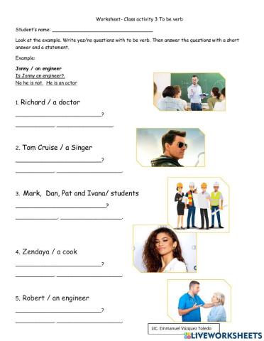 To be verb questions and short answers