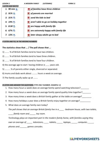 Modern family listening FORM 11 U1L3