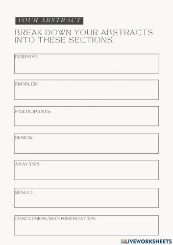 Components of an Abstract