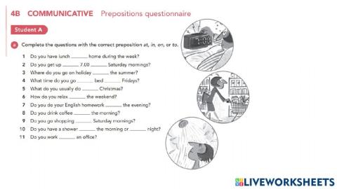 Prepositions (time- place)