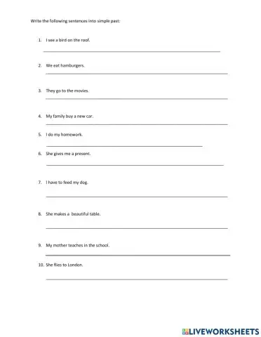Irregular Past Verbs