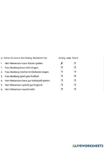 Hobbys. Modalverb Können