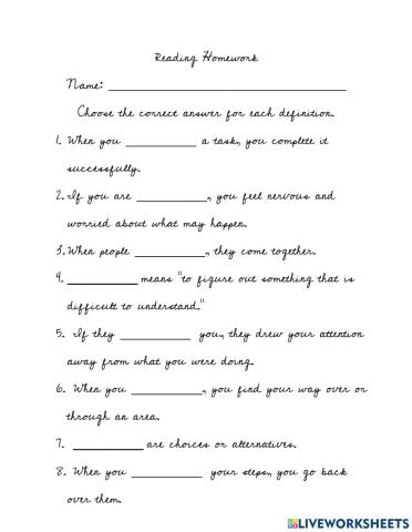 Homework- Vocabulary -2