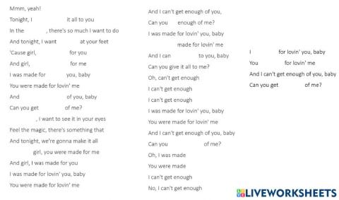 Kiss, I was made for lovin' you