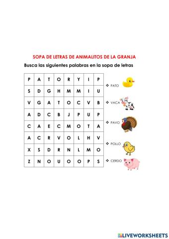 ANIMALES DE LA GRANJA