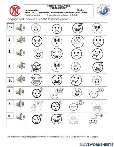 Les émotions et sentiments