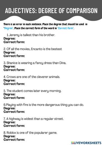 Degrees of Comparison