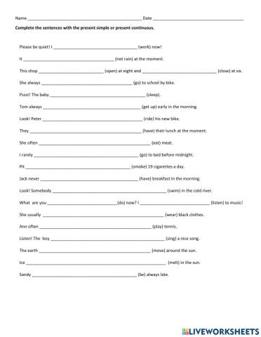 Present simple or present continuous