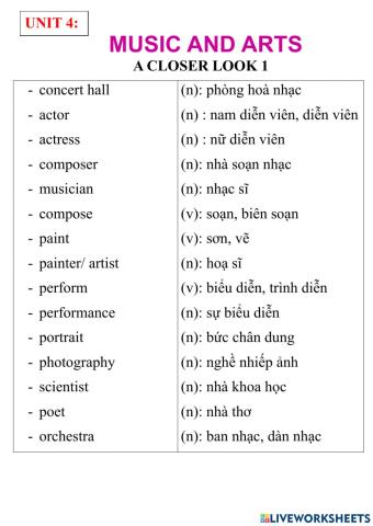 English 7- unit 4- a closer look 1