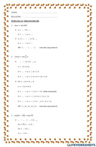 Persamaan Trigonometri