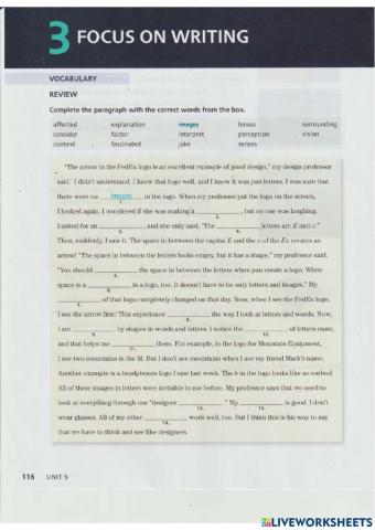 Unit 5 - FOCUS ON WRITING - Review - Skills 2