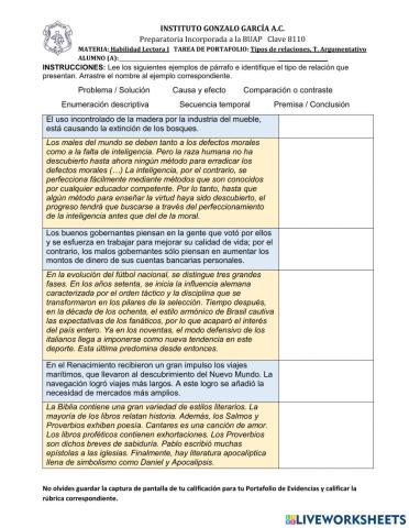 Tipos de relaciones en párrafos