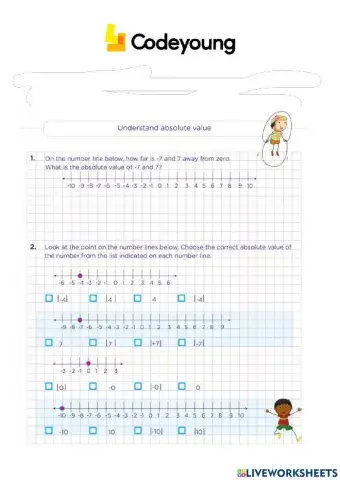 Absolute Value of Integers Concept CW