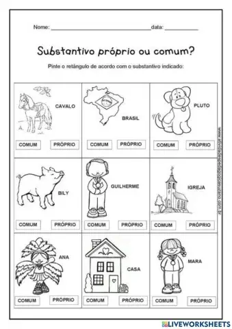Substantivo comum e proprio