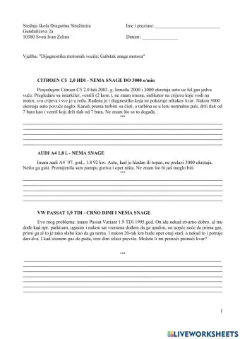 Gubitak snage motora