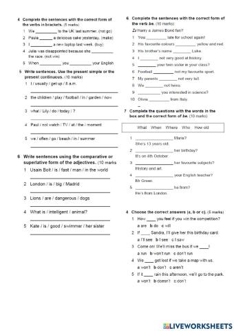 6 year Revision test EP