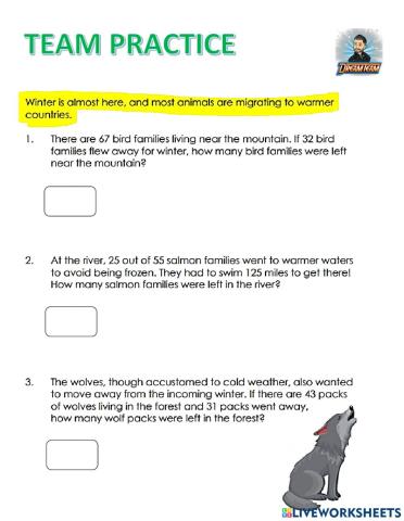 Math Subtr. Math Problems WNR