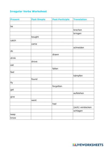 Irregular Verbs