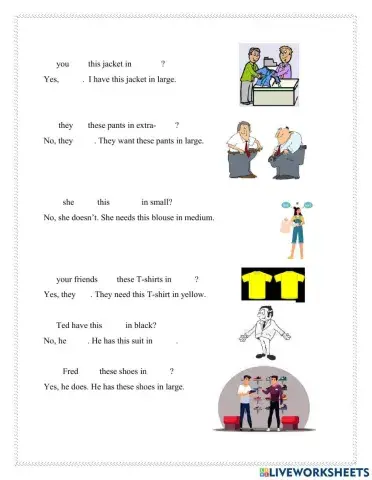 Size and color of clothes