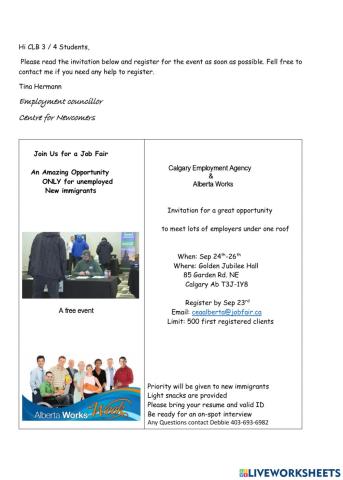 3.1 Reading an invitation