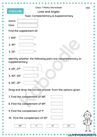 Lines & Angles (Complementary & Supplementary)