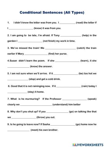 Conditionals all types