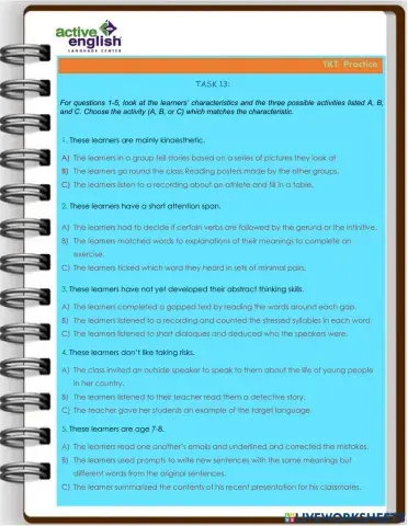 TKT Practice Task 13