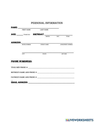 Personal information