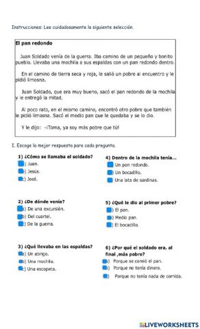 Comprensión de lectura