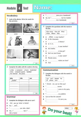 TEST 4 - Teens 1 - Module 4