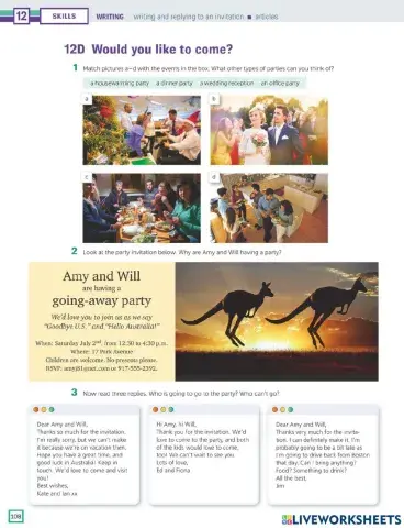 Writing and replying to an invitation